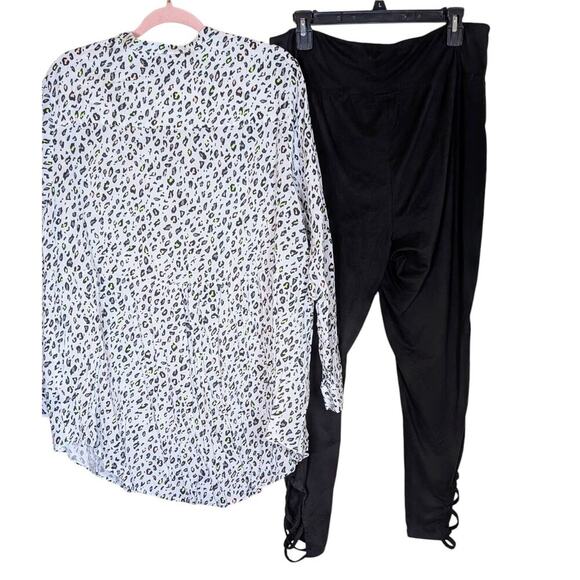 Torrid Emma Babydoll Challis Leopard Print Tunic + Black Leggings 3X OUTFIT - Picture 2 of 12